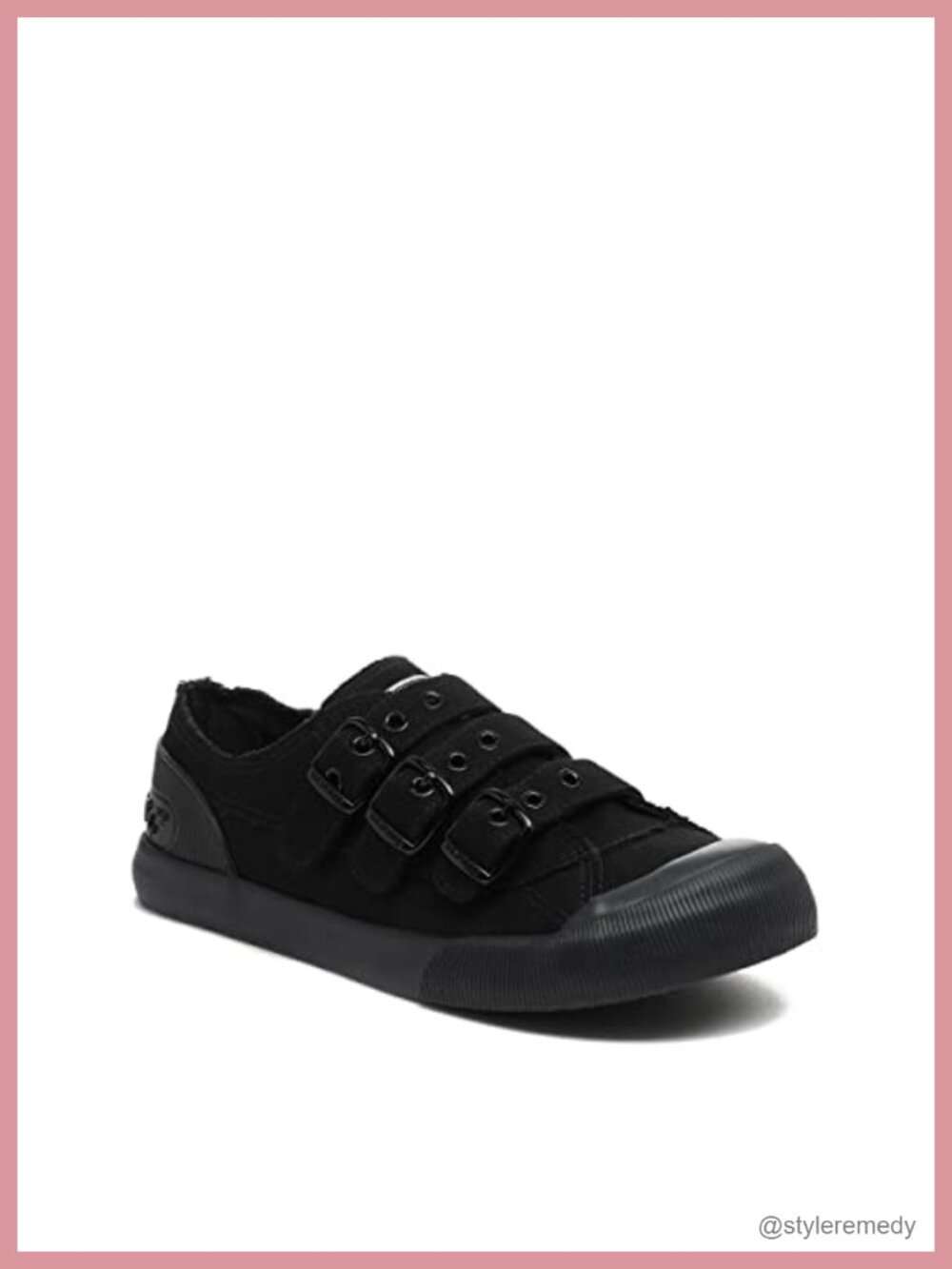 Womens Skate Fashion Sneakers with Flexible Bumper Toe and Buckle Closure